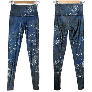 Onzie Constellation High Rise Long Leggings Woman's Size Small Blue Black White
